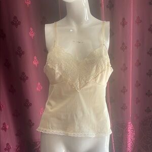 Vintage Cream Lace Trim Sears Camisole Top Size 36